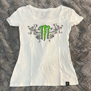 Monster Energy White Graphic Tee